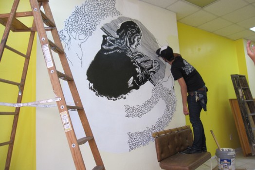Shaun Slifer & Mazatl Mural Collaboration at the Big Idea Bookstore in Pittsburgh