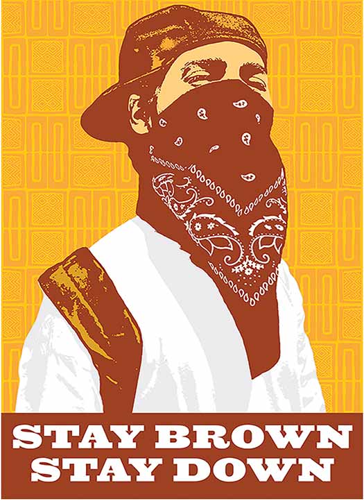 Stay Down Stay Brown sticker