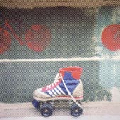roller skate and bike stencil