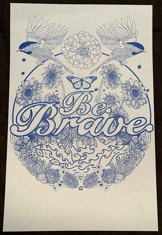 Be Brave Coloring Poster