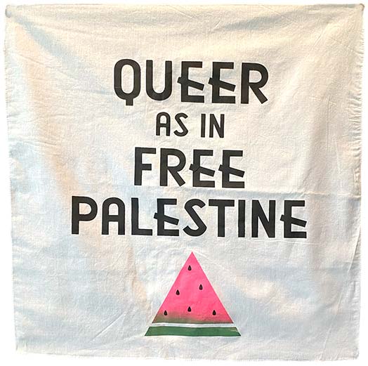 Queer As in Free Palestine Banner