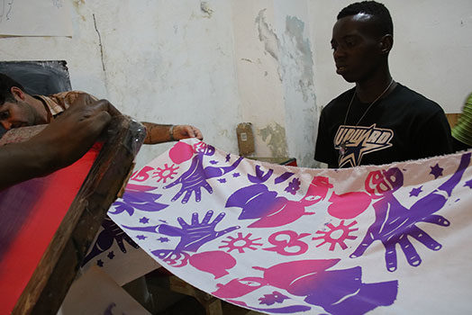 Silkscreen Printing in Jacmel, Haiti